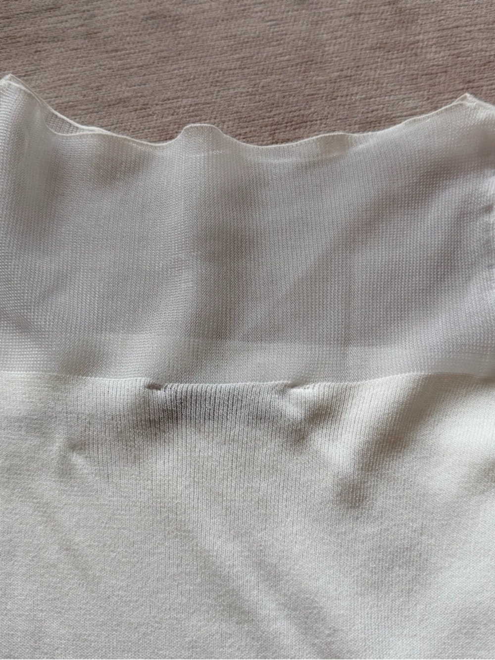 Zara White Fitted Sweater Sheer Top Medium NWT - Picture 5 of 6